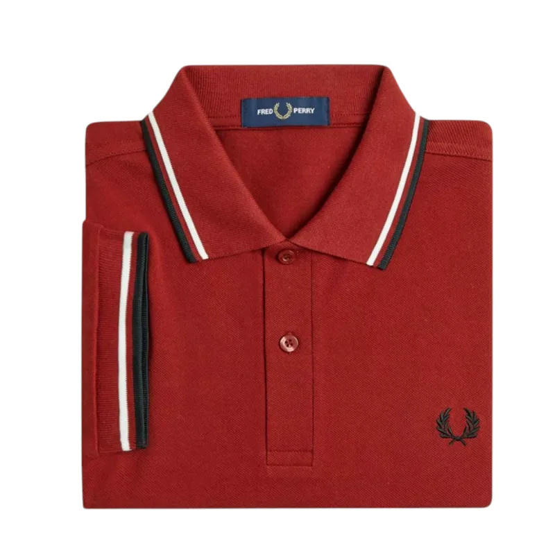 Fred Perry Ανδρική Μπλούζα Twin Tipped Polo M3600-74A Μπορντό