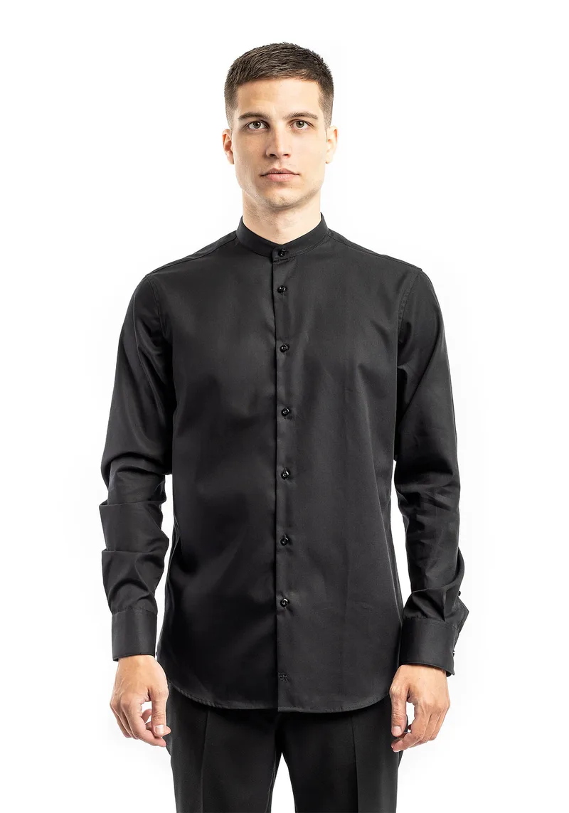 Πουκάμισο Fragosto Slim Fit - Mao 9890 022 001 Black