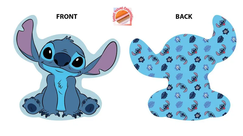 Mini Μαξιλάρι 3D AOP Disney Home Stitch 684 20 cm Sky Blue 100% Velboa