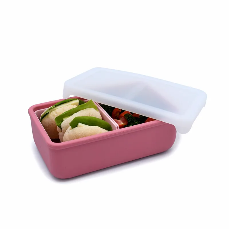 Φαγητοδοχείο Σιλικόνης Με 2 Χωρίσματα Bento Blush/Berry 700ml Melii MEL22320 (Υλικό: Σιλικόνη, Χρώμα: Ροζ) - Melii - MEL22320