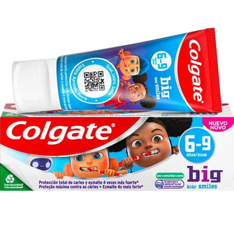 Colgate Big Kids Smiles 6 - 9 Years Toothpaste Οδοντόκρεμα για Παιδιά από 6 Έως 9 Ετών για Μέγιστη Προστασία από την Τερηδόνα Δυνατό Σμάλτο & Δροσερή Αναπνοή 50ml
