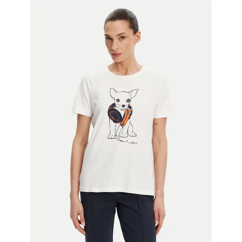 Olsen T-Shirt 11105029 Λευκό Slim Fit