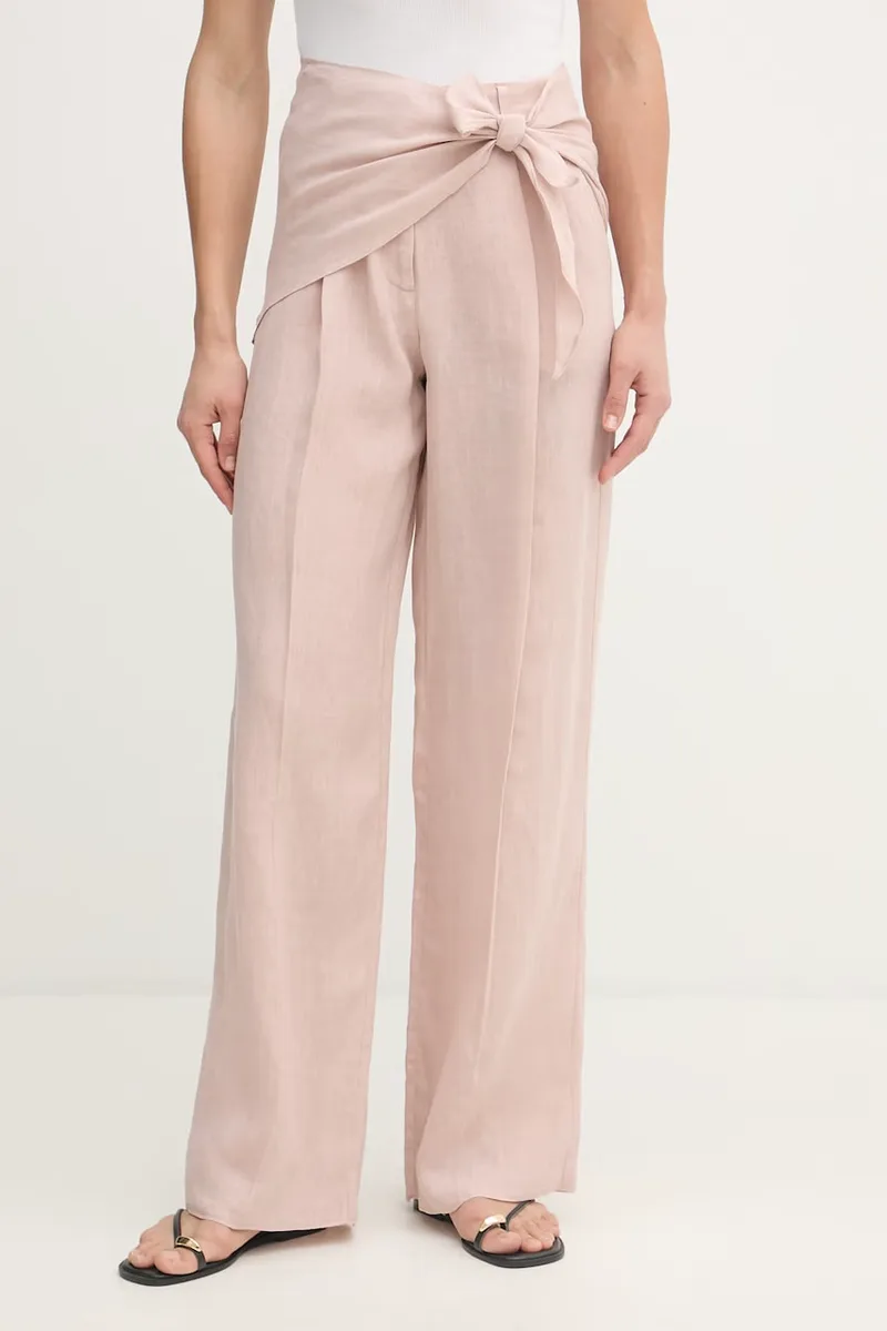 Marella παντελόνι wide leg γυναικείο λινό SOLISTA