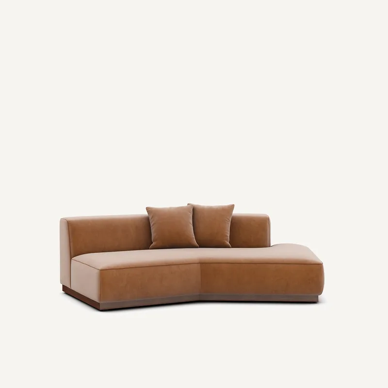 Γωνία καναπέ δεξιά από βελούδο Μ143xΠ221xΥ67cm