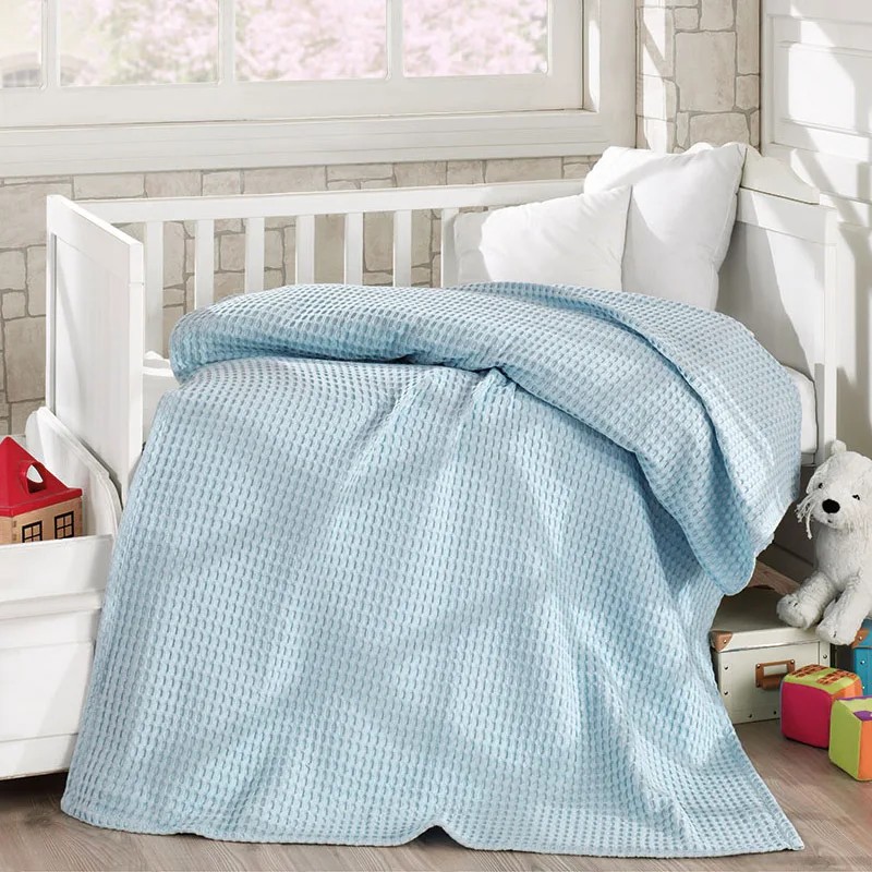 Κουβέρτα Πικέ Κούνιας 120x160 Beauty Home 5116 Solid Blue 120x160