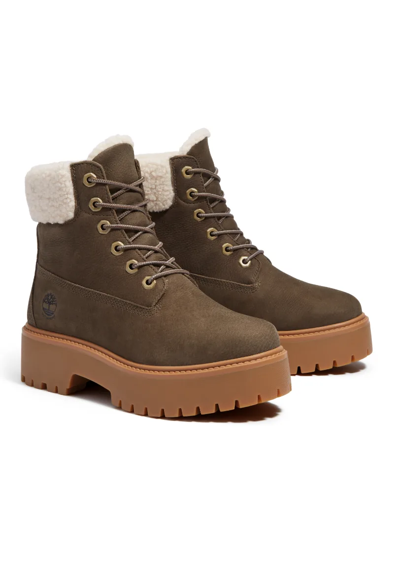 ΓΥΝΑΙΚΕΙΟ ΠΑΠΟΥΤΣΙ TIMBERLAND STONE STREET MID WARM LINED WATERPROOF BOOT ΣΚΟΥΡΟ ΚΑΦΕ