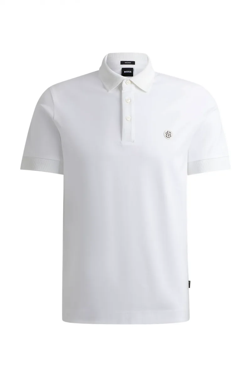 BOSS POLO REGULAR FIT C-PARRIS 01 ΛΕΥΚΟ