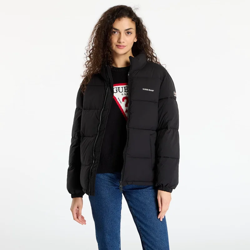 Μπουφάν Guess Jeans Reg Lenght Puffer Black M