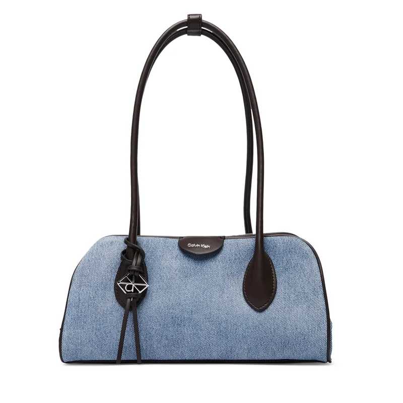Τσάντα Calvin Klein Emblem Trio Denim Shoulder Bag LV04F3830G Μπλε