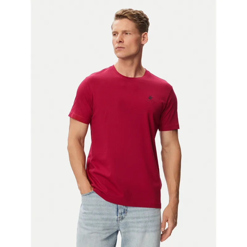 Beverly Hills Polo Club T-Shirt P-SS26M-TS41740 Μπορντό Regular Fit