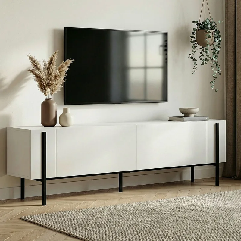 Έπιπλο Τηλεόρασης Nexus - White, Black 993Nrd1112 (180x45x30)