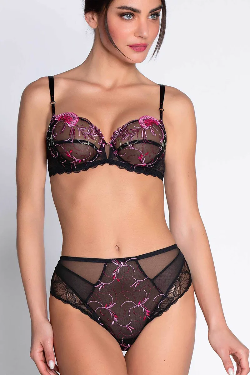 Lise Charmel γυναικείο σουτιέν με δαντέλα Cup D "Floraison Passion Underwire Bra" - ACH6086D Μαύρο