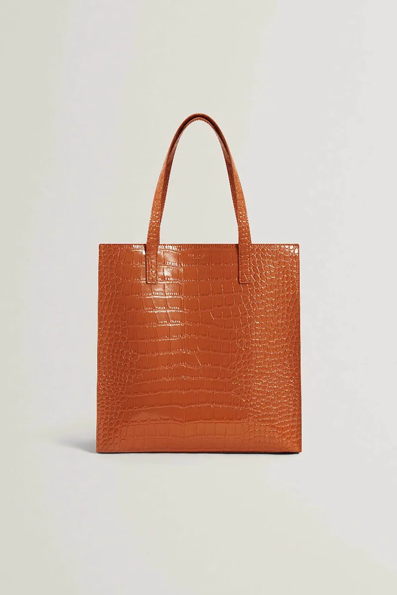 Ted Baker γυναικεία τσάντα ώμου με κροκό σχέδιο "Wenella" - 282817 Καφέ Ανοιχτό