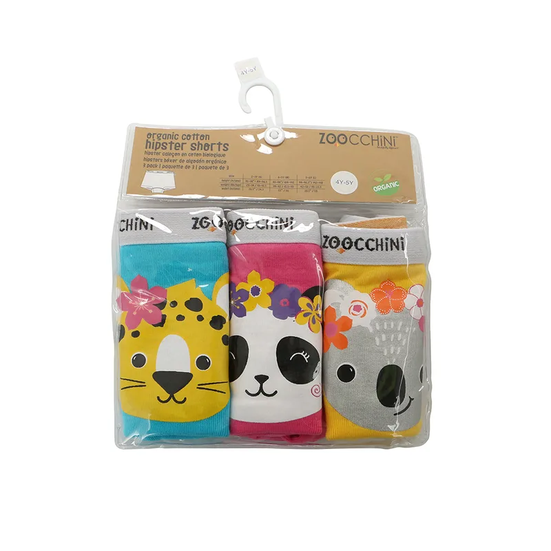 Boxer Shorts Σετ 3τμχ Οργανικά Βαμβακερά 5-6 Ετών Flower Power Zoocchini ZOO13203-5-6Y (Ύφασμα: Βαμβάκι 100%, Μέγεθος: 5-6 Ετών) - Zoocchini - ZOO13203-5-6Y