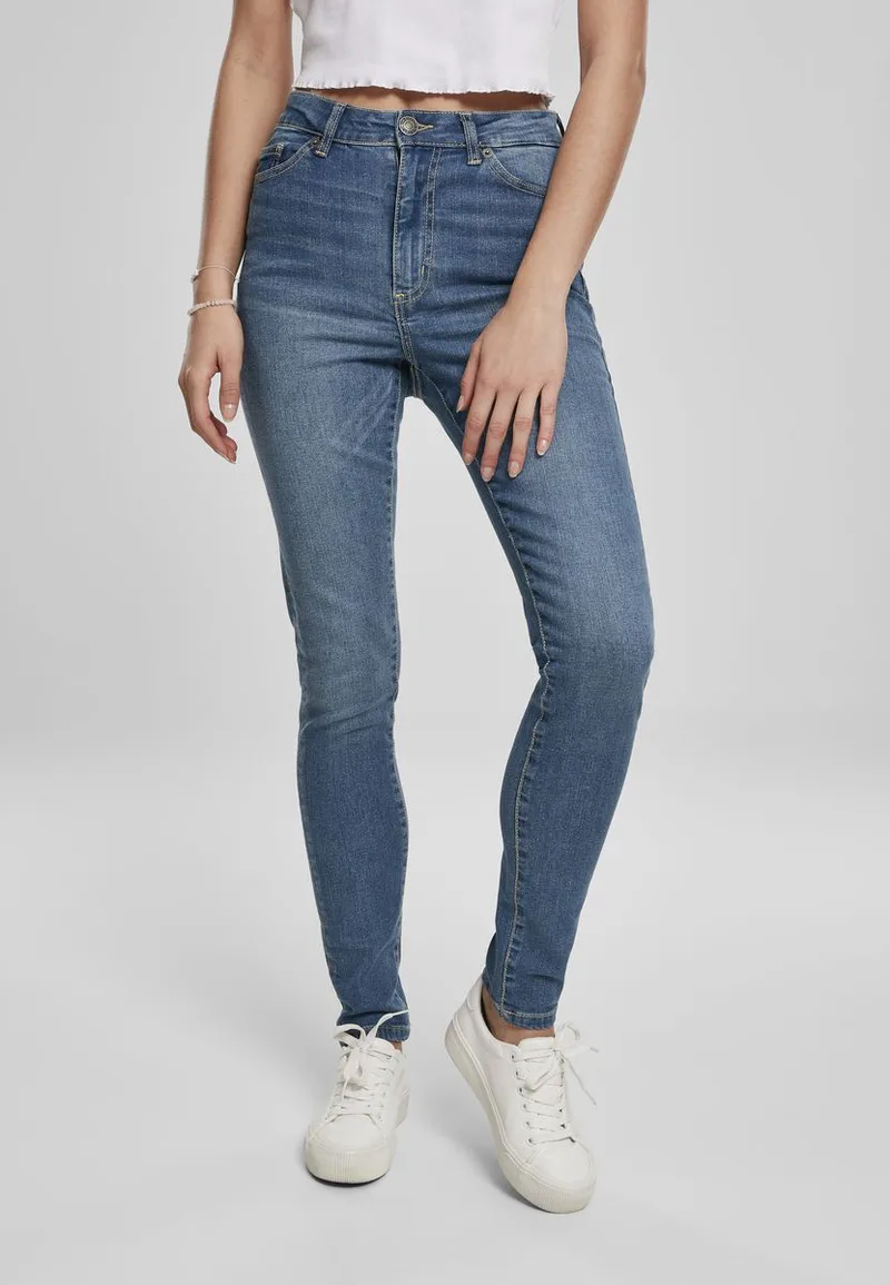 Γυναικείο παντελόνι High Waist Slim Urban Classics TB2971-02745 Midnight Stone Wash
