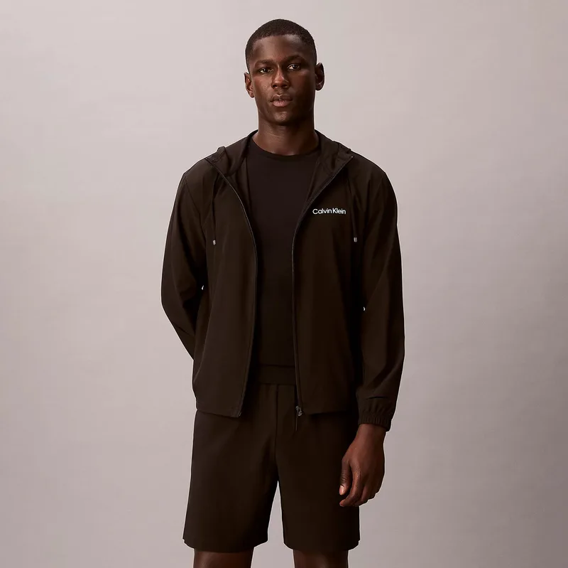 CALVIN KLEIN WATER-REPELLENT PERFORMANCE GYM SHORTS ΜΑΥΡΟ