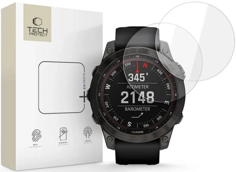 Tempered Glass Garmin Fenix 7Χ / 7Χ Pro 51mm Tech-Protect Glass Fit+ Αντιχαρακτικό Γυαλί Προστασίας Οθόνης 2 Τεμάχια - Clear (5906302318605)