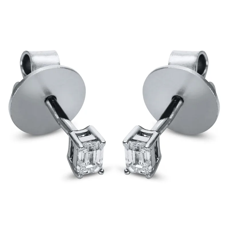 Diamond Group Σκουλαρίκια Μονόπετρα με Διαμάντια Brilliant από Λευκό Χρυσό 18 Καρατίων SK2183