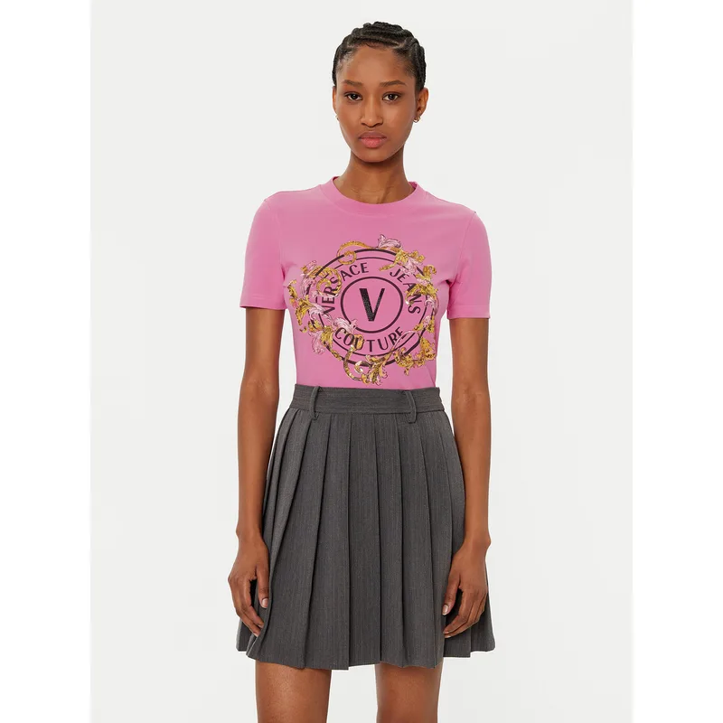 Versace Jeans Couture T-Shirt 78HAHC01 Ροζ Regular Fit