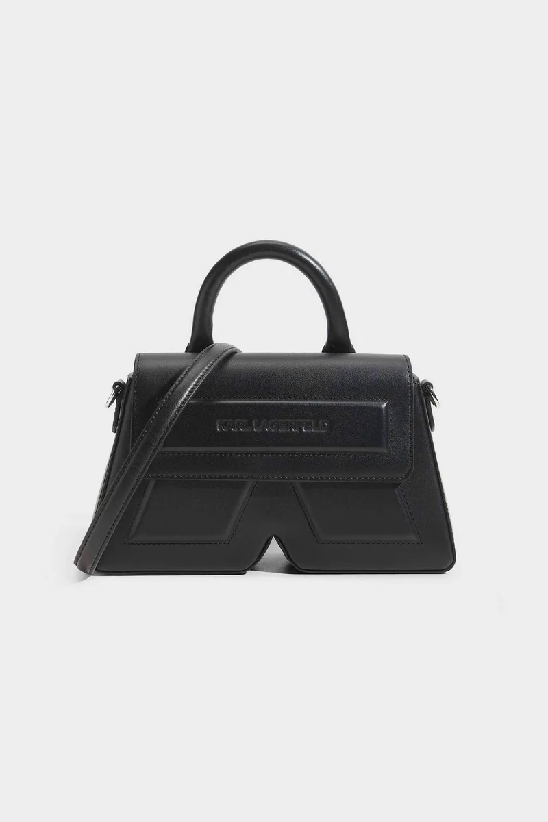 Karl Lagerfeld γυναικεία δερμάτινη τσάντα crossbody "Ikon" - B2W30261 Μαύρο