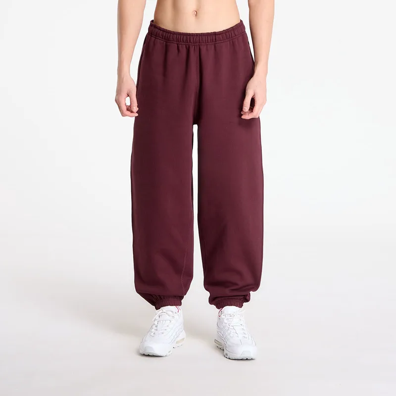 Φόρμα Nike Solo Swoosh Men's Cuffed Fleece Pants Burgundy Crush/ Burgundy Crush/ White M