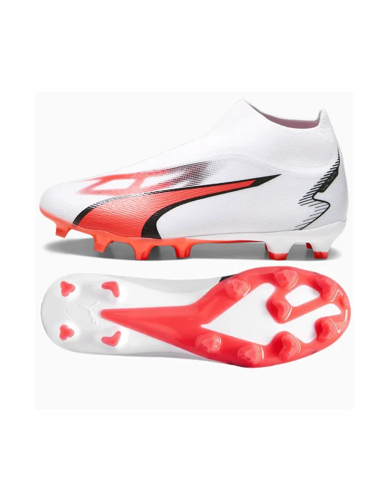 Puma Ultra Match+ Ll FG/AG 107511-01 Ψηλά Ποδοσφαιρικά Παπούτσια με Τάπες Λευκά