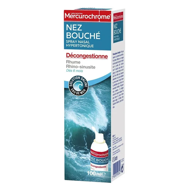 Mercurochrome Hypertonic Spray for Blocked Nose Decongests 100ml