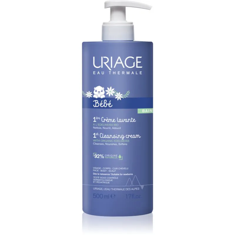 Uriage Bébé 1st Cleansing Cream απαλή καθαριστική κρέμα για παιδιά από τη γέννηση 500 ml