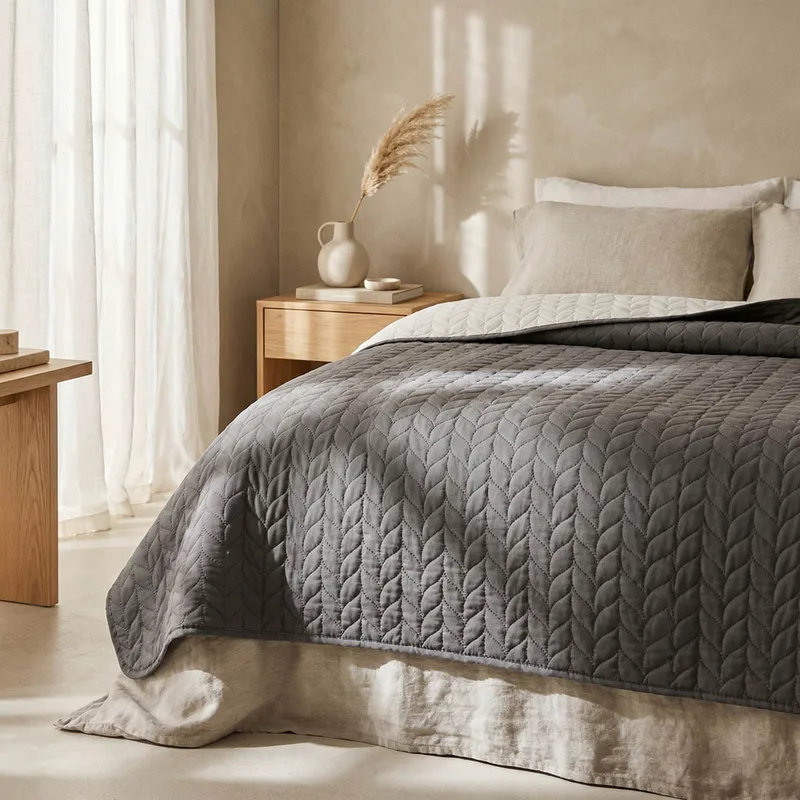 Κουβερλί Μονό (160x220) 2 Όψεων Easy Home SP26 Γκρι