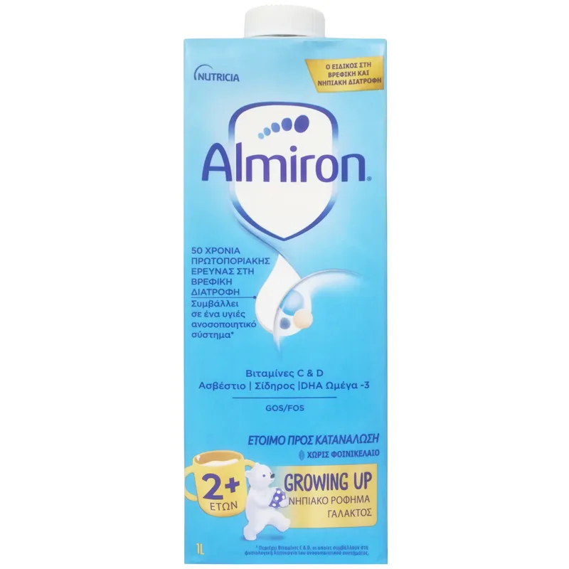Nutricia Almiron Growing Up 2+ Ρόφημα Γάλακτος για Νήπια Μετά τον 2ο Χρόνο Χωρίς Φοινικέλαιο 1L