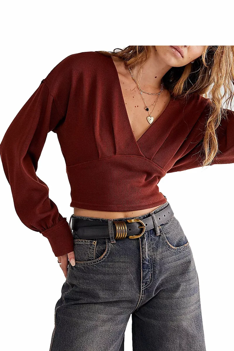 Top Free People All Nighter Thermal Tee OB1432895-6600 Γυναικείο