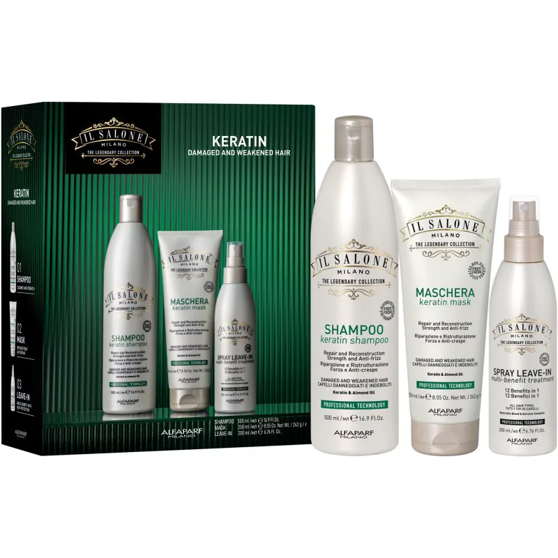 Alfaparf Milano Il Salone Milano Keratin kit σετ δώρου για κατεστραμμένα μαλλιά