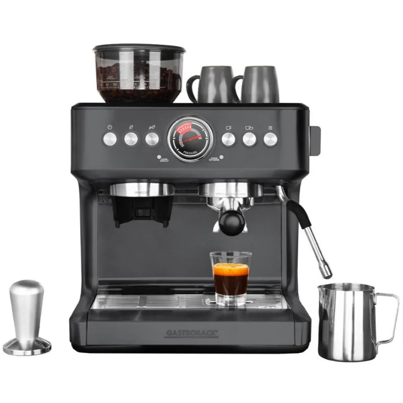 Μηχανή εσπρέσο Gastroback Advanced Urban Duo 42627, 3000 W, 15 bar, 30 βαθμοί άλεσης, Dual Thermoblock, Pre-brew, μανόμετρο, μαύρο