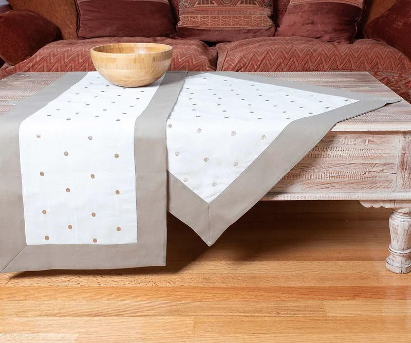 Τραπεζομάντηλο Silk Fashion Spot Γκρι 140x180