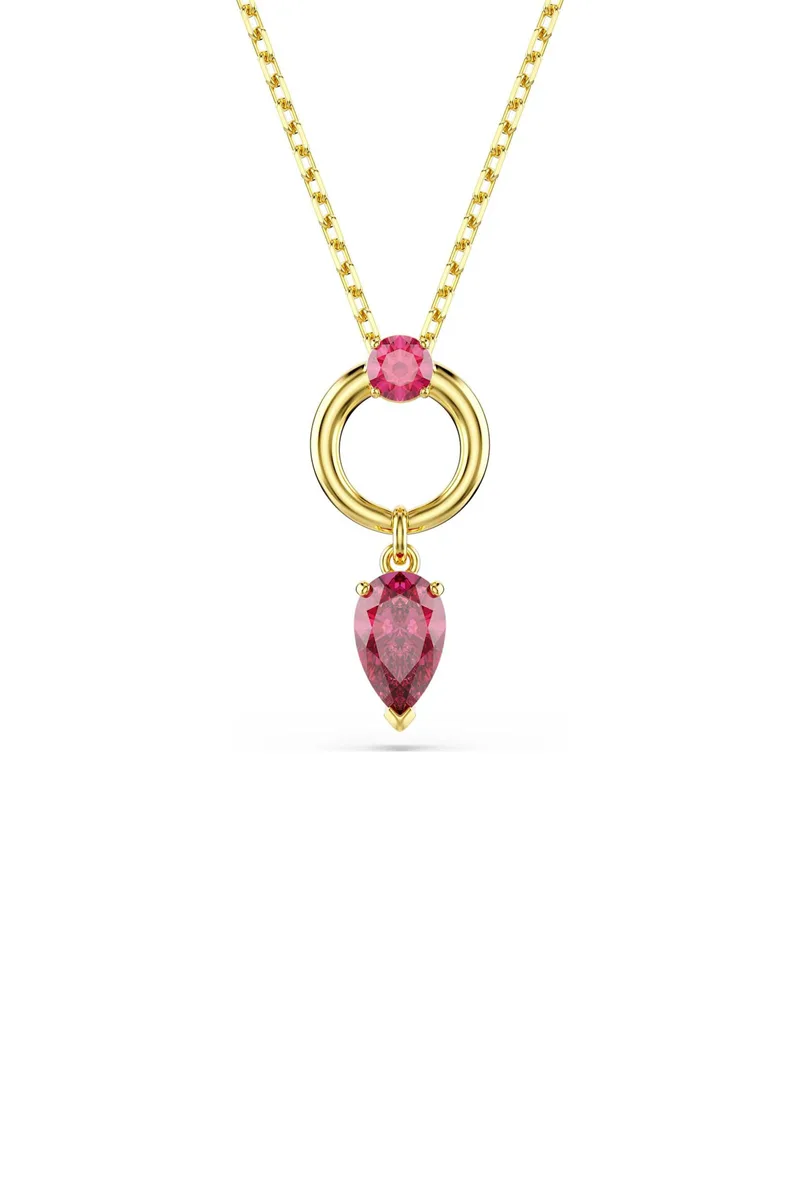 Swarovski γυναικείο μενταγιόν μίξη κοπών, κόκκινο, επιμετάλλωση σε χρυσαφί τόνο "Mesmera" - 5732487