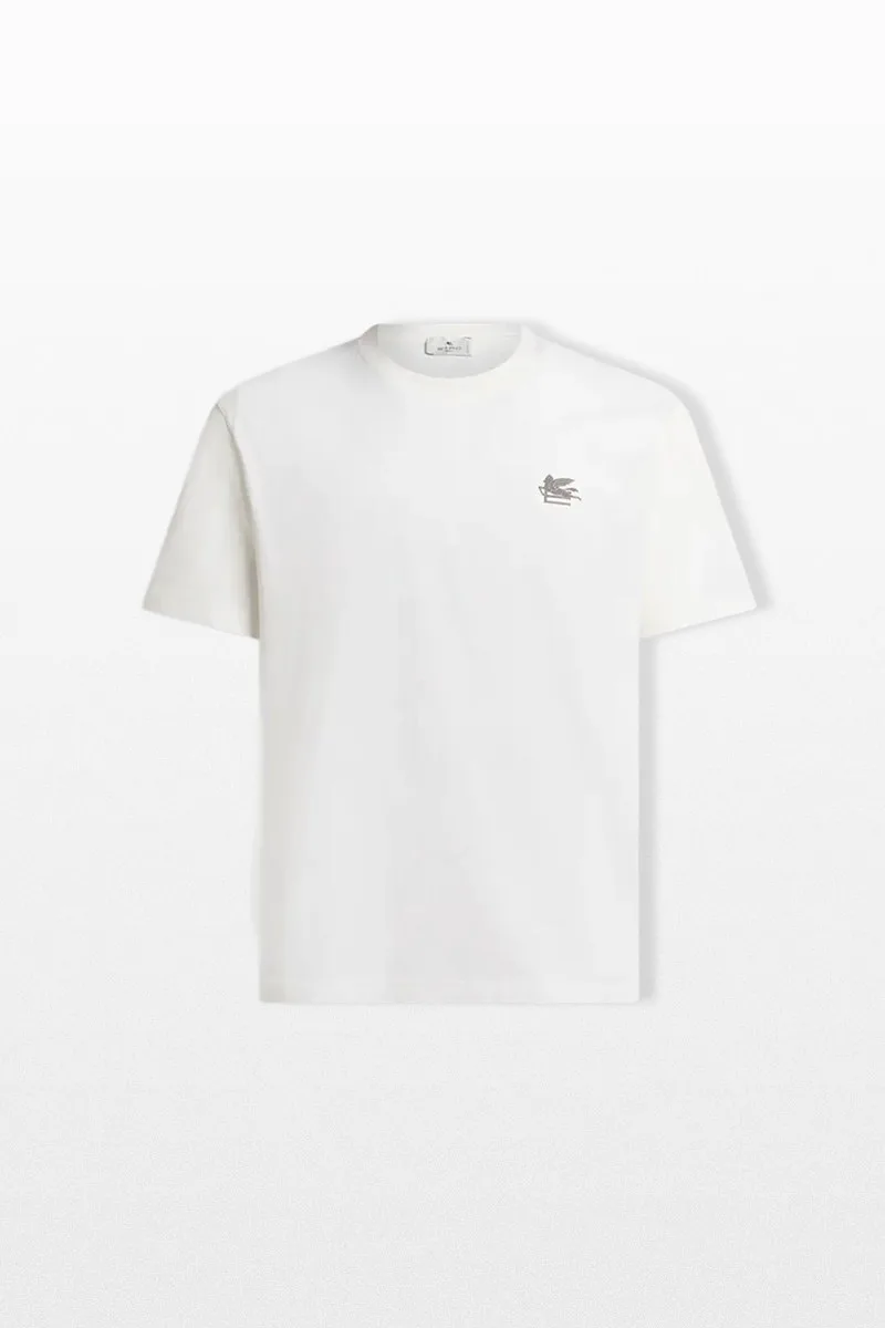 ETRO Ανδρικό Λευκό Printed Cotton T-Shirt