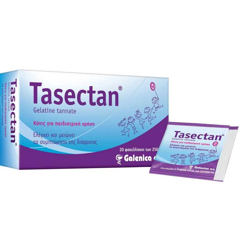 Galenica Tasectan 250mg Συμπλήρωμα Διατροφής για Παιδιά σε Σκόνη για την Αντιμετώπιση της Διάρροιας & Αποκατάσταση της Φυσιολογικής Λειτουργίας του Εντέρου 20 Sachets