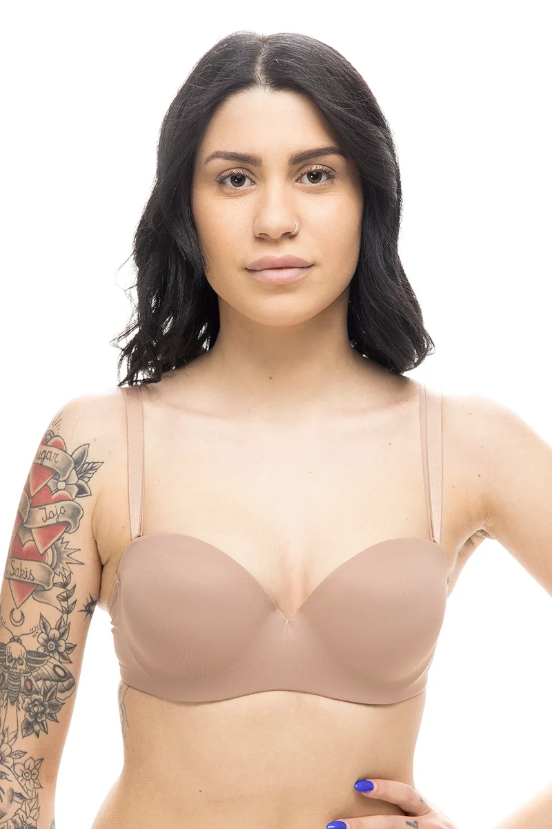 Γυναικείο σουτιέν Strapless Push Up με μπανέλα (B Cup)-33-6025