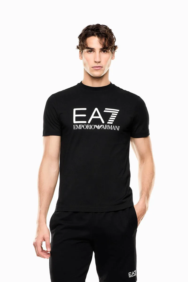 EA7 ανδρικό T-shirt με λογότυπο Slim Fit - 7M001412AF22264 Μαύρο