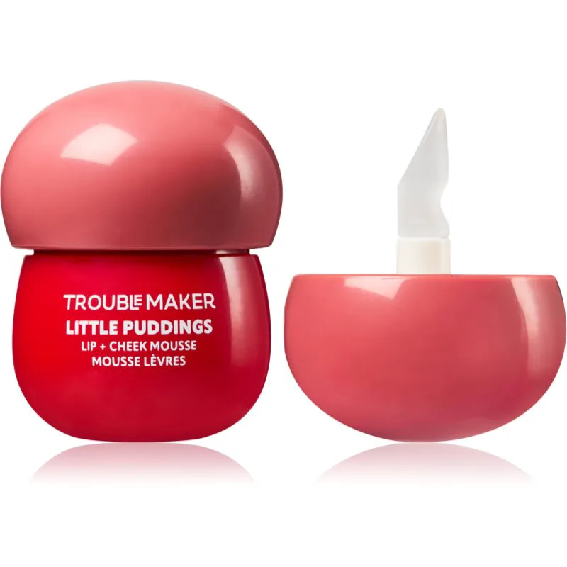 Trouble Maker Little Pudding Lip + Cheek Mousse πολυλειτουργικά καλλυντικά για χείλη και μάγουλα απόχρωση Coral Ροζ 5 γρ