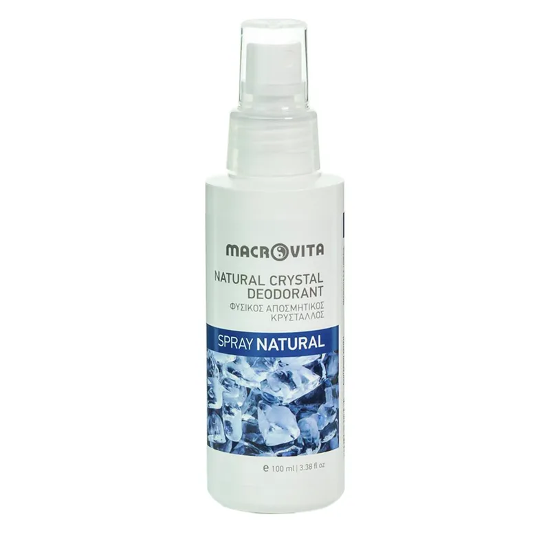 Macrovita Natural Crystal Deodorant Spray Natural 100ml,Φυσικός Αποσμητικός Κρύσταλλος με Φυσικό Άρωμα Natural