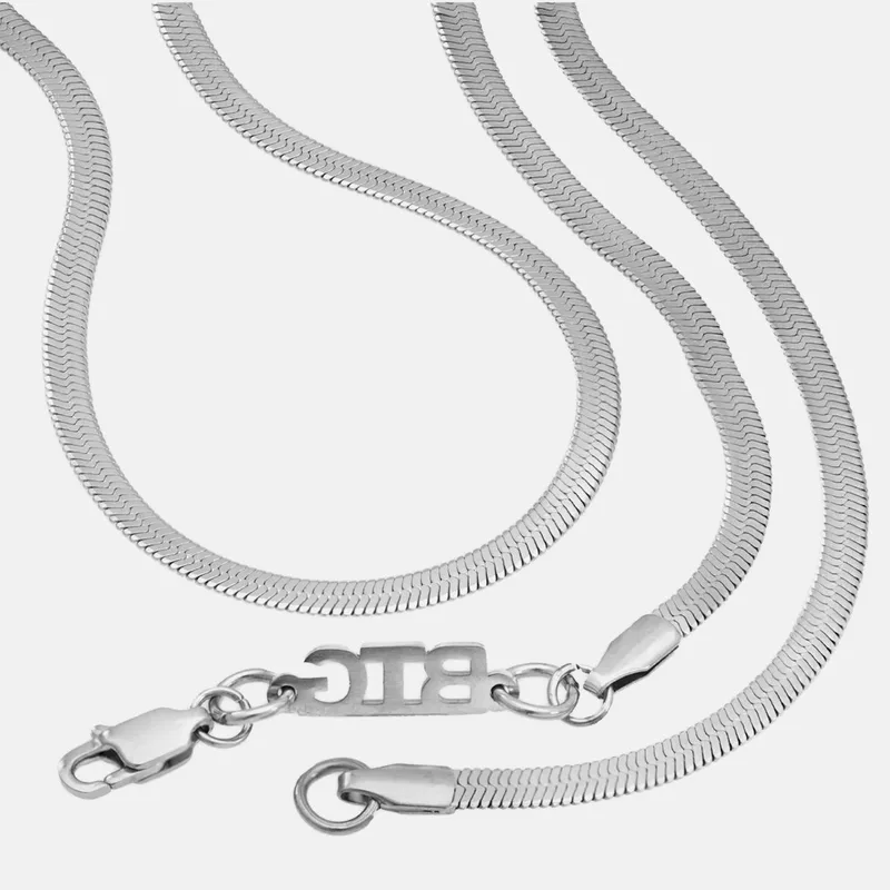 BTG Knight 3Mm Ασημί Αλυσίδα Λαιμού Από Ανοξείδωτο (9000175536_33592)