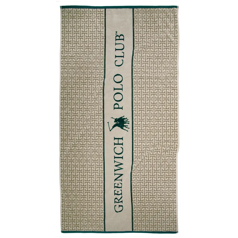 Greenwich polo club πετσετα θαλασσησ 90χ180 essential 5229 green, taupe