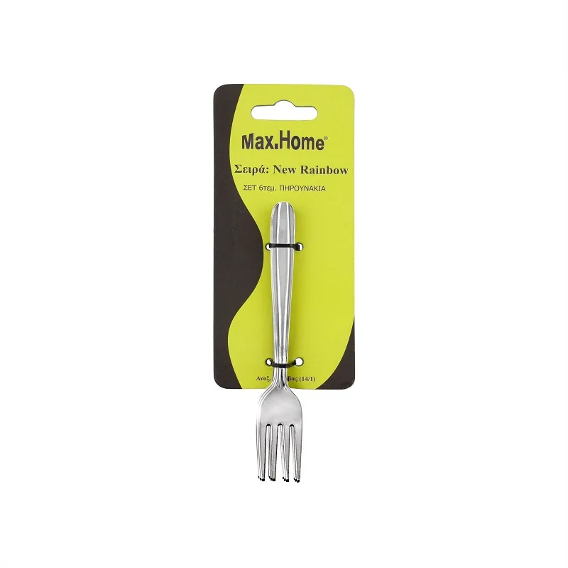 Πηρουνάκι Γλυκού Σετ 6τμχ Ανοξείδωτα New Rainbow Max Home 1,5mm JD15441006 (Υλικό: Ανοξείδωτο, Μέγεθος: Μεμονωμένο) - Max Home - JD15441006