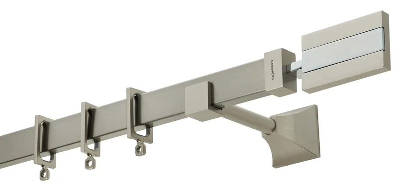 Κουρτινόβεργα Zogometal Flat Collection FC4572 Νίκελ Ματ/Χρώμιο