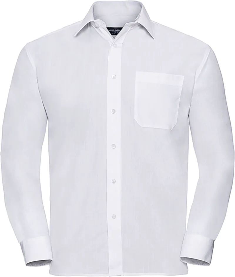Ανδρικό Μακρυμάνικο Πουκάμισο R-934M-0 Russell Poplin Easy Care White