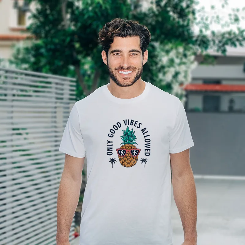 Good Vibes - Organic Vegan T-Shirt Unisex - Λευκό - XL