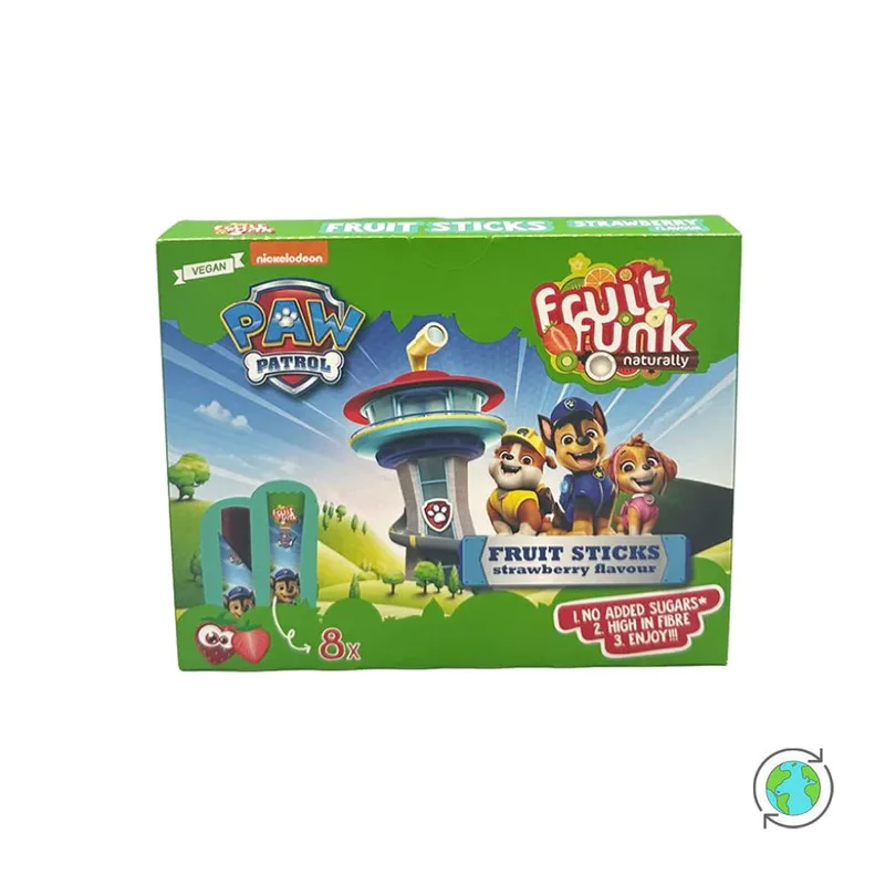Παιδική Πολυσυσκευασία Paw Patrol Fruit Sticks με γεύση Φράουλα - FruitFunk - 8x10γρ No Sugar Added Gluten Free Vegan Palm Oil Free