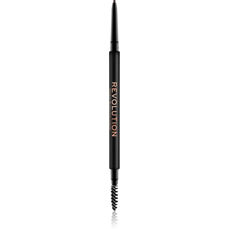 Revolution Precise Brow Pencil ακριβής μολύβι για τα φρύδια με βούρτσα απόχρωση Dark Brown 0.05 γρ