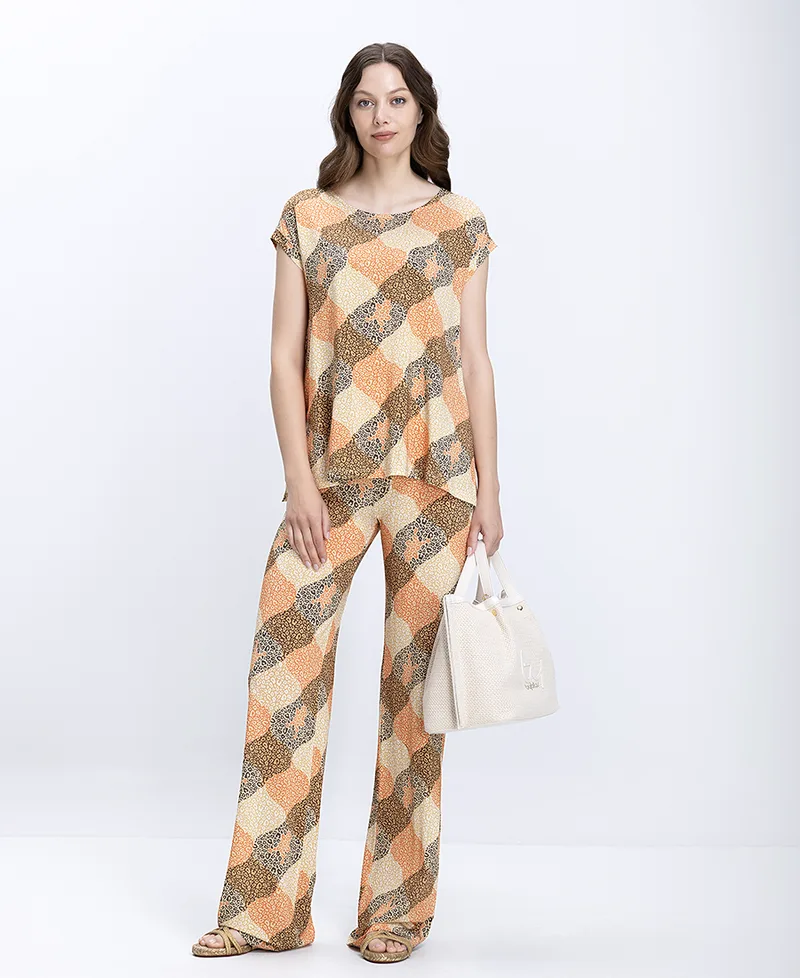 The Abito Γυναικεία Παντελόνα Wide Leg Με Animal Print